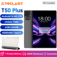 Teclast T50 Plus 11-inch Tablet Android 14 Unisoc T620 Octa-core Processor 6GB RAM+256GB ROM FHD Screen 8000mAh Battery 4G LTE
