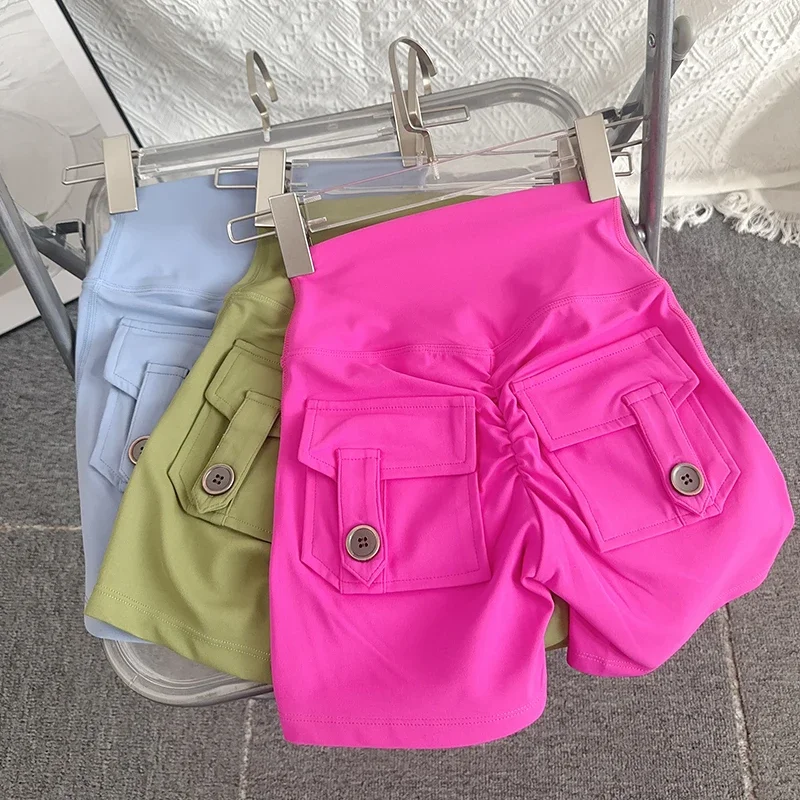 Pantaloncini da yoga da donna Pantaloncini da allenamento a vita alta Fitness Yoga Lift Butt Fitness Ladies Yoga Gym Running Pantaloni corti Abbigliamento sportivo