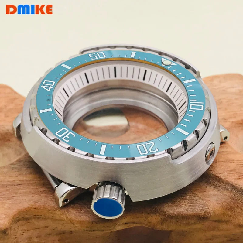 47mm Tuna Canned Watch Case NH34 NH35 Case Fit For NH35 NH36 7S26 Movement Transparent Back Watch Case Spare Parts For Watches