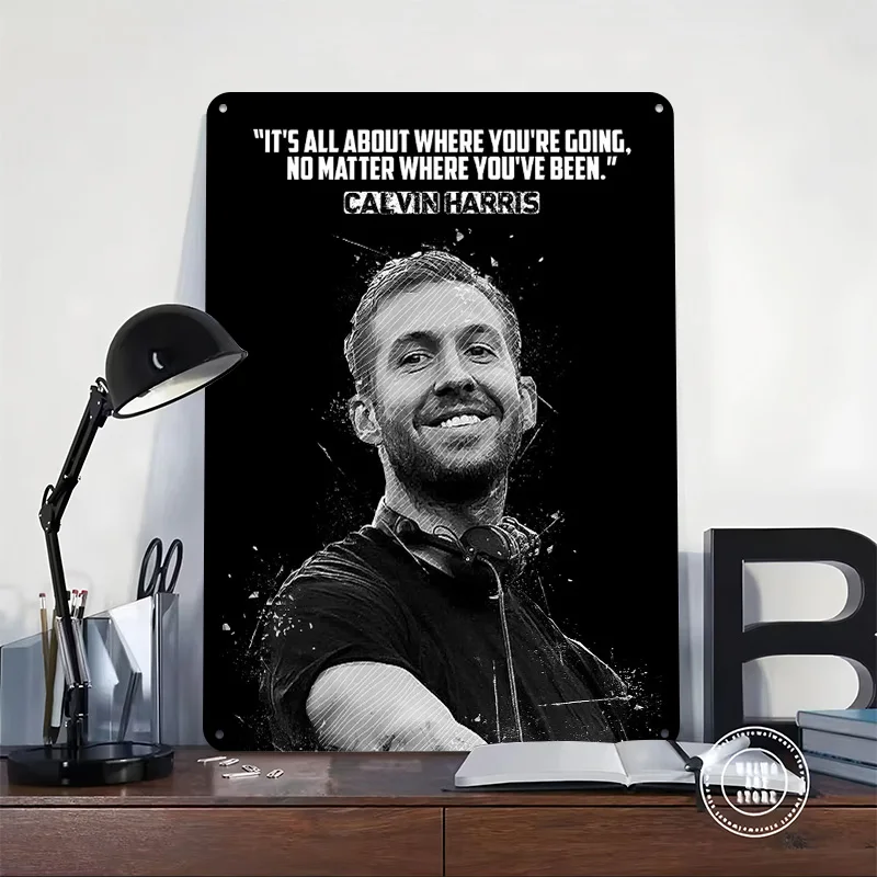 Calvin Harris Personalized 3D Textured Metal Poster Wall Art Vintage Tin Signs for Luxury Decoration Home Decor Accessories Room