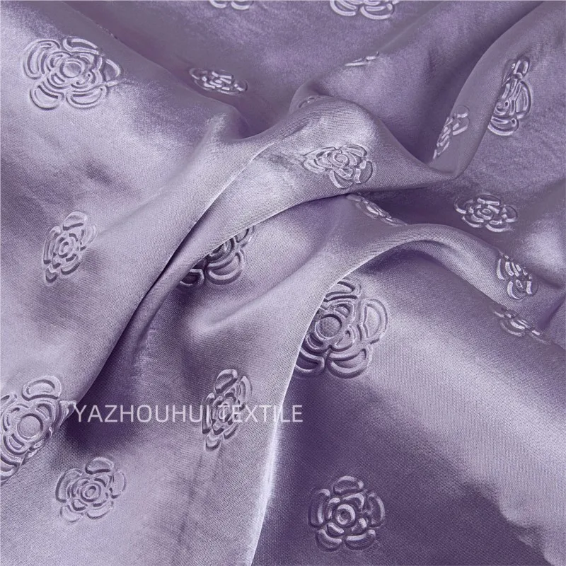 

Imitation acetic acid satin fabric embossed shirt and skirt