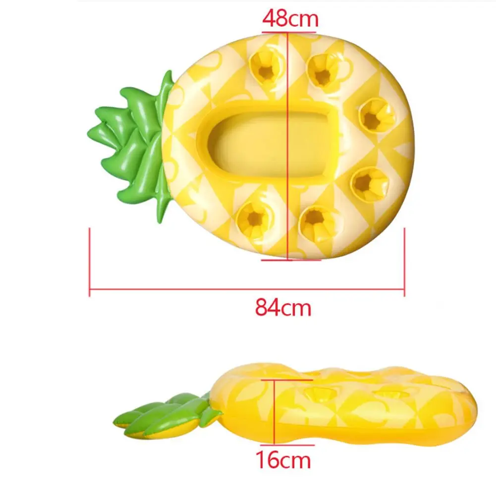 Inflatable Floating Pineapple Drink Holder for Pool Bars Leak Resistant Edge Pressing Process and Soft PVC Material