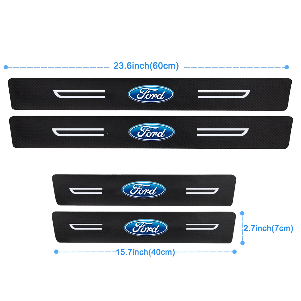 Car Door Threshold Anti Scratch Stickers for Ford Mondeo Fiesta Focus Ranger S MAX Kuga Edge Roush Transit Ecosport Mk3 MK4 Mk5