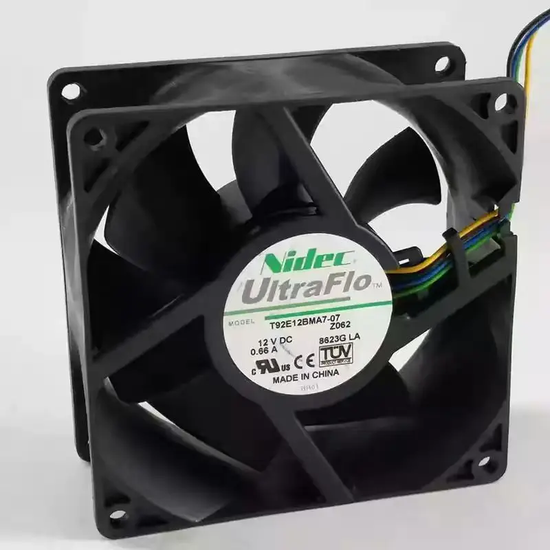 SLIDER T92E12BMA7-07 DC 12V 0.66A 9238 PWM Cooling Fan, 92x92x38mm High Speed Server Miner Inverter Axial Exhaust Fan