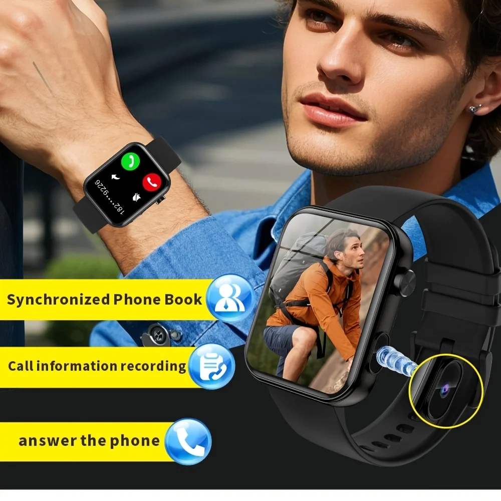 SENBONO Women's Men's Smart Watch with Camera Take Photos Dynamic Watch Faces BT Call Mulit-sport Modes Smartwatch for Men Women