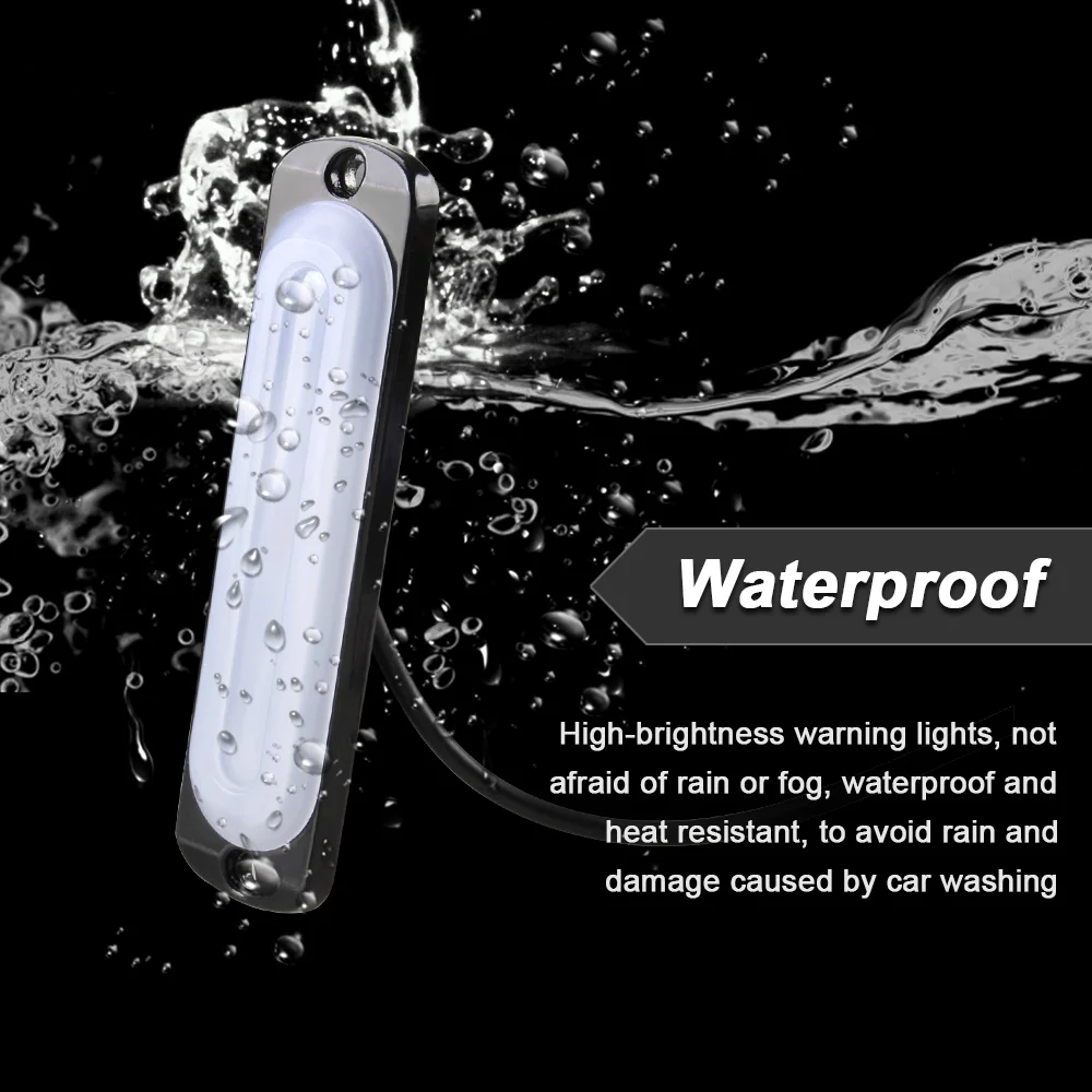 6 LED رقيقة جدا سيارة مصبغة مصباح إشارة مقاوم للماء مصباح تحذير الطوارئ led مقطورة مصباح شاحنة وقوف السيارات مصباح إشارة Sidelight #4