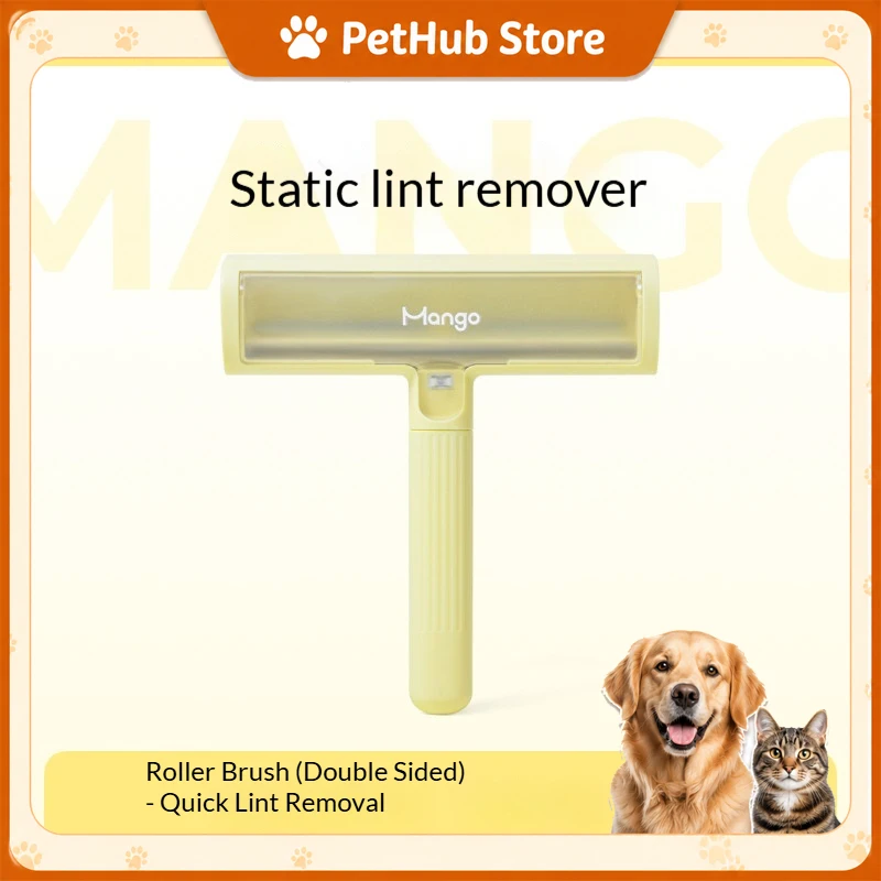 Mango Pet Hair Remover Static Lint Roller Cat Fur Removal Scraper Brush For Furniture Clothes Carpet Bedding Pet Owners