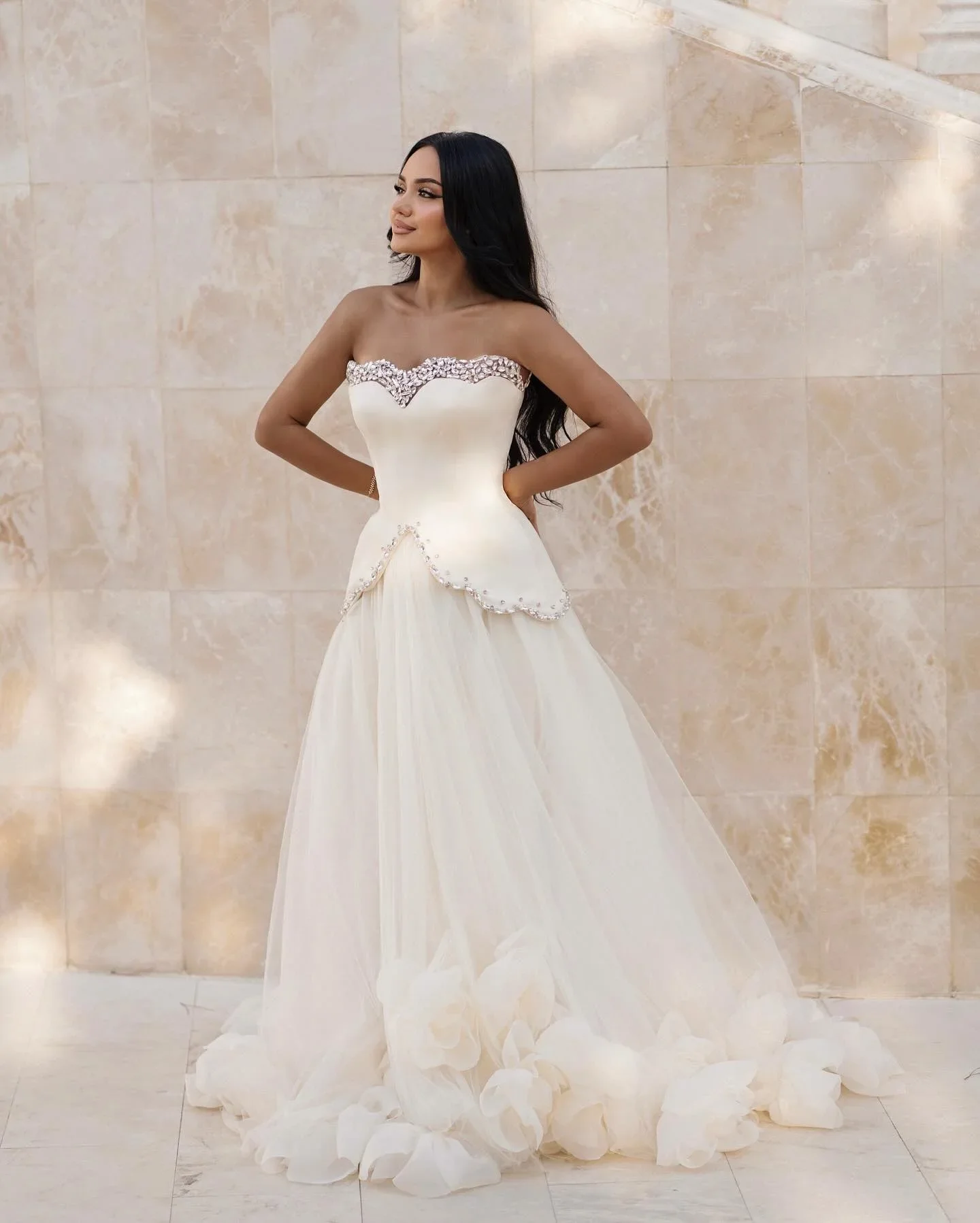 

Customized 2026 Elegant A-Line 3D Rhinestone Women's Wedding Dress Sweetheart Backless Sexy Ball Bridal Gown Vestido De Novia