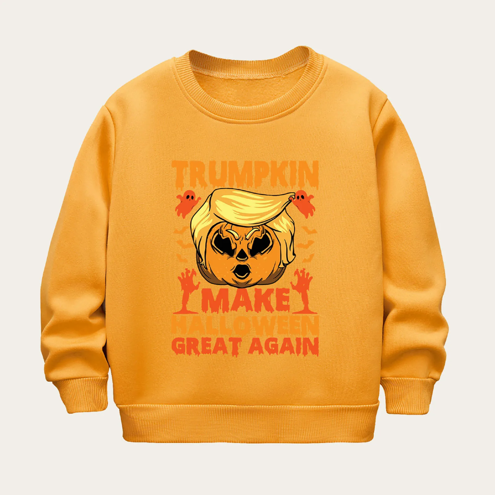 Trump Print Long Sleeved Shirt T-Shirt Kids Girls Boy Fleece Warm Hoodie Outfits Clothes Gift Fashion Children's Tops New 2024