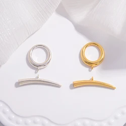 ZHUKOU,Real Pure S925 Sterling Silver Round OT buckle pearl bracelet necklace closing clasp DIY jewelry  findingsSK33