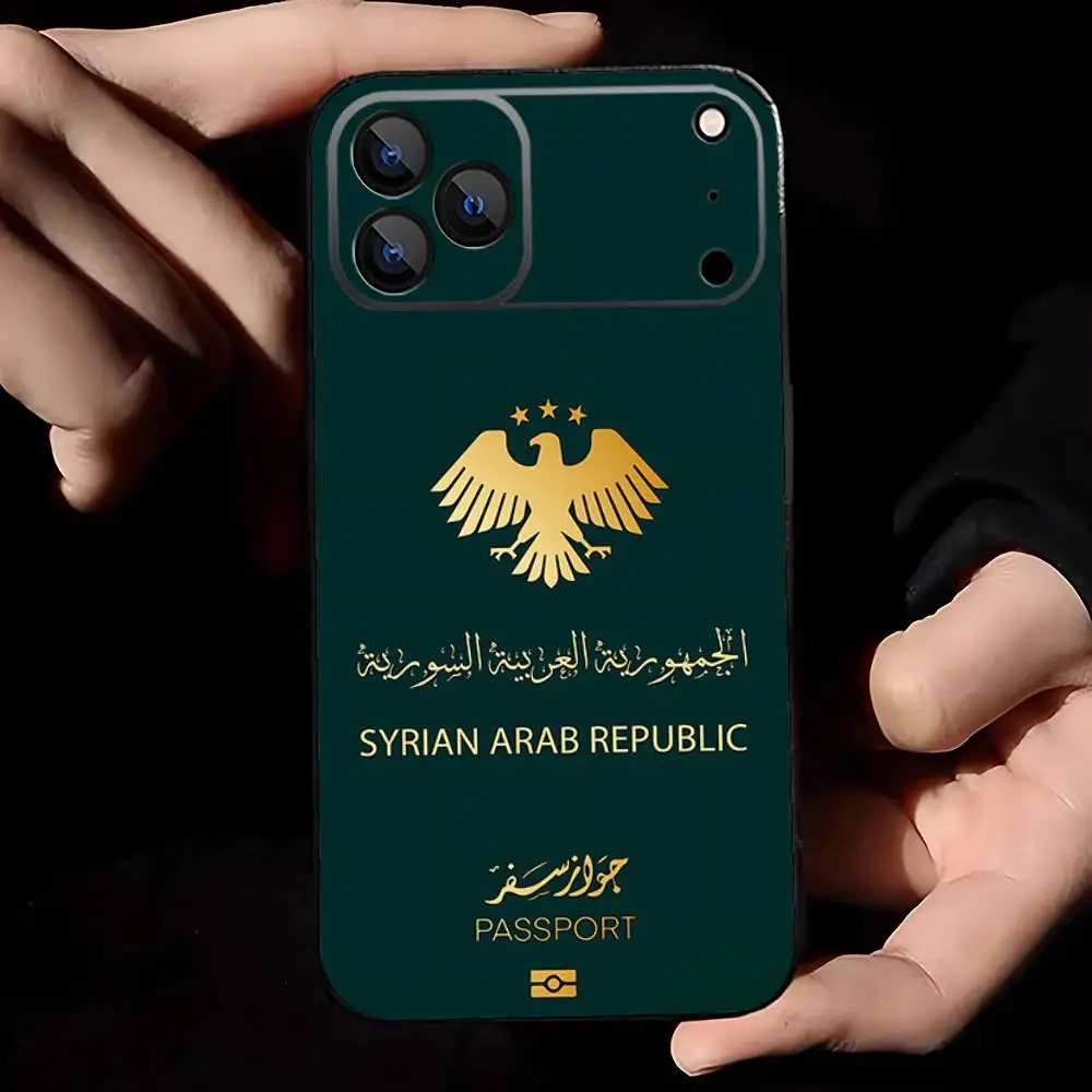 S-Syrian A-Arab Republic Logo Phone Case For iPhone 17,16,15,14,13,12,11,Pro,Max,Plus,E,Air,Mini Protective Black Cover