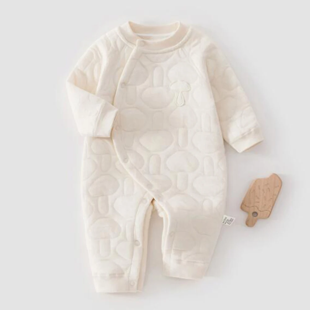 Baby Jumpsuit Long Sleeve Quilted Warm Spring Autumn Winter Infant Boutique Clothing Unisex Newborn Baby Romper For Boys Girls