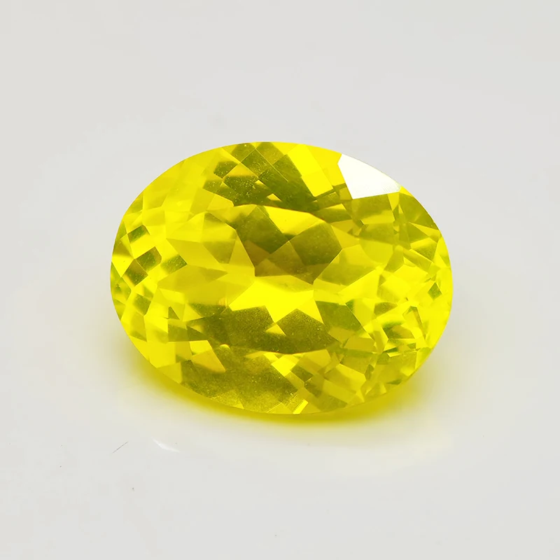 YAG Stones Canary Yellow Oval Cut Strong Fluorescence Yttrium Aluminium Garnet Loose Gemstone for Jewelry Making