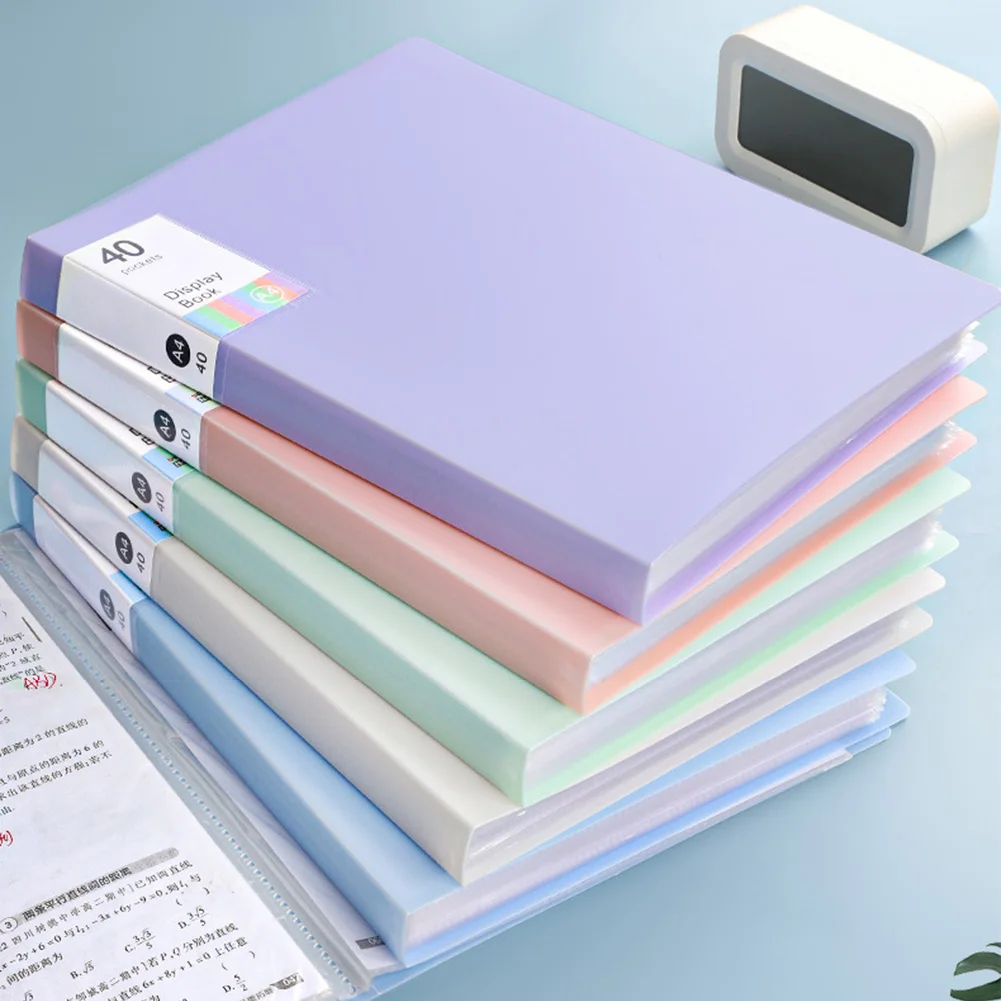 

80page A4 Storage Folder,Durable & Fashionable With Clear View Panels Reusable File Organiser,Document Storage-Binder For Office