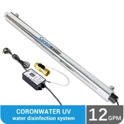 フロースイッチ付きCoronwater Uv消毒、水フィルター用12 gpm滅菌