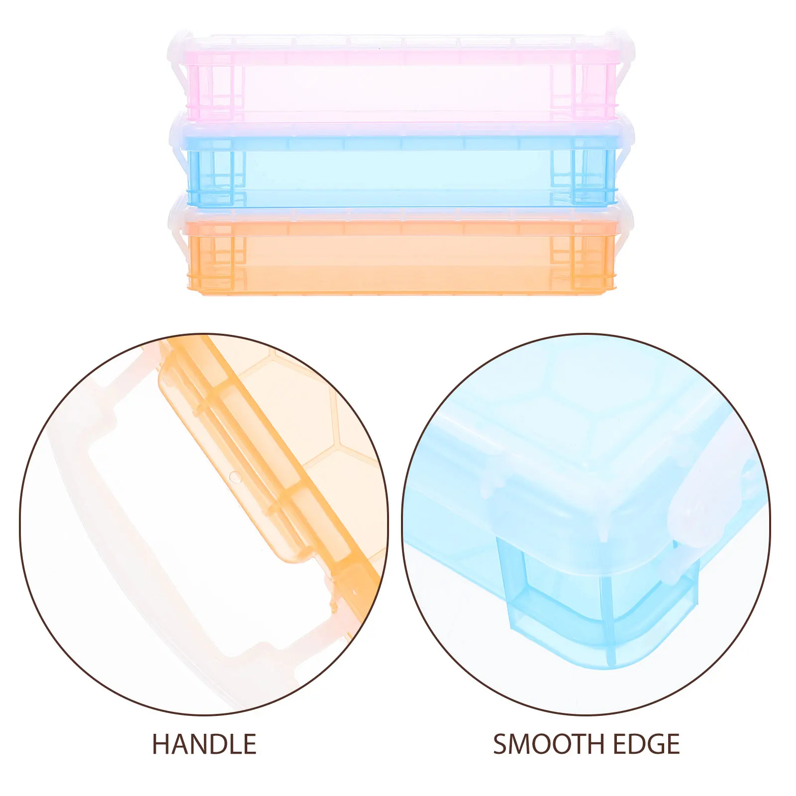 

3 Pcs Pencil Case Sketch School for Lightweight Stationery Boxes Plastic Container