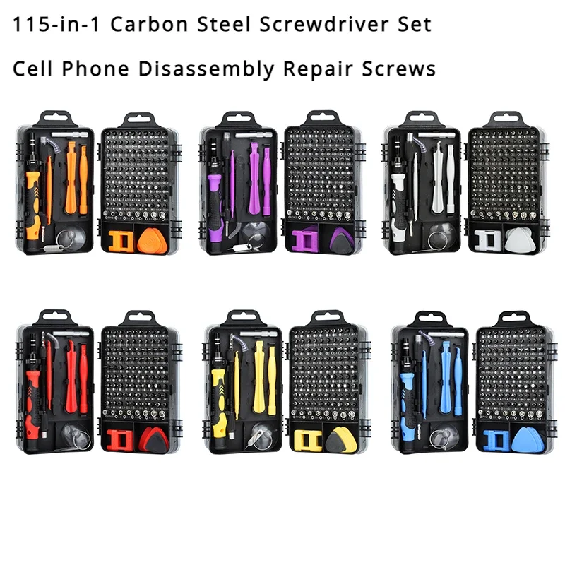 

Multifunctional watch cell phone repair screwdriver change screwdriver screwdriver tool 115 in 1 carbon steel screwdriver set