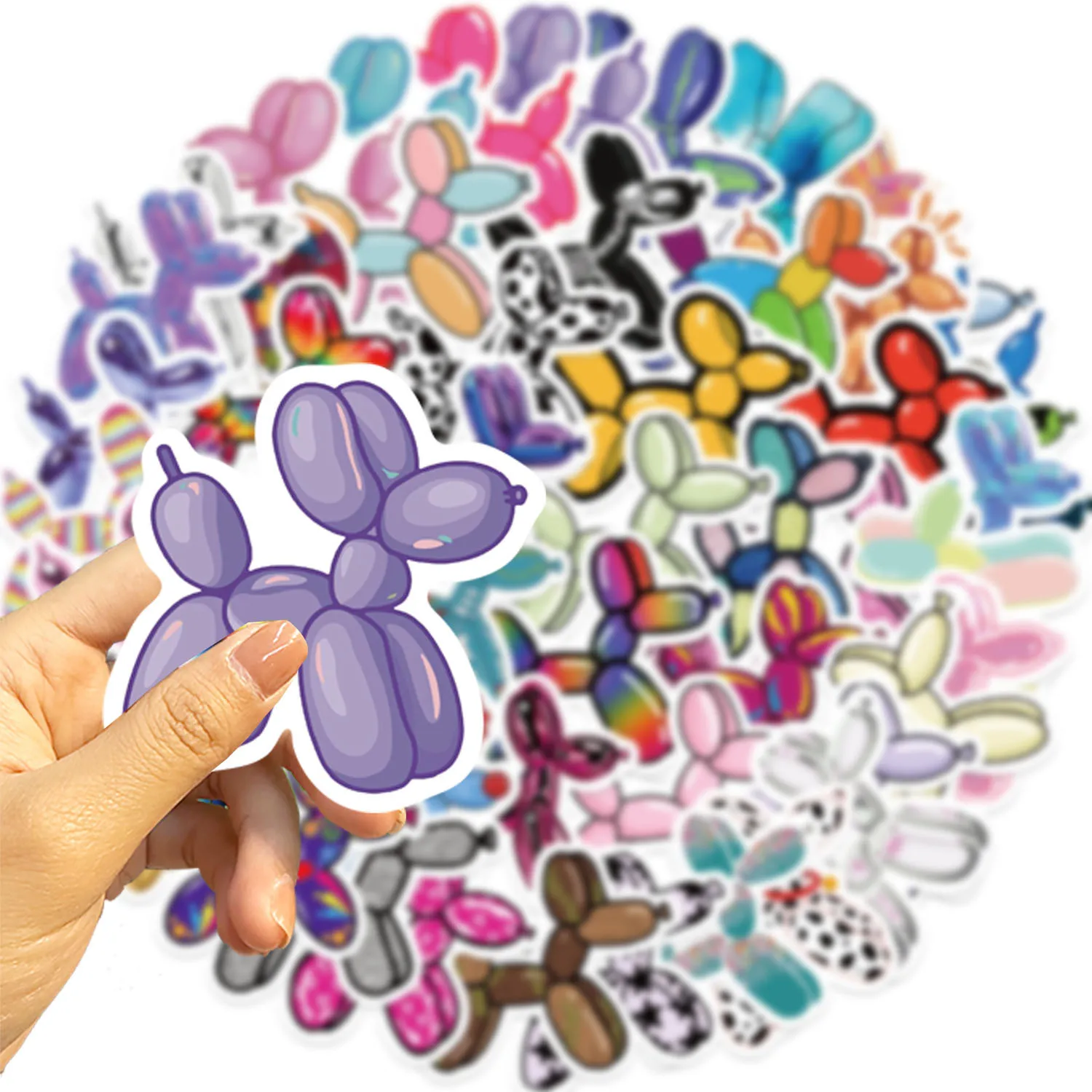 55pcs Colorful Balloon Puppy Cartoon Graffiti Stickers Phone Guitar Laptop Notebook Suitcase Water Bottles Waterproof Sticker Gi