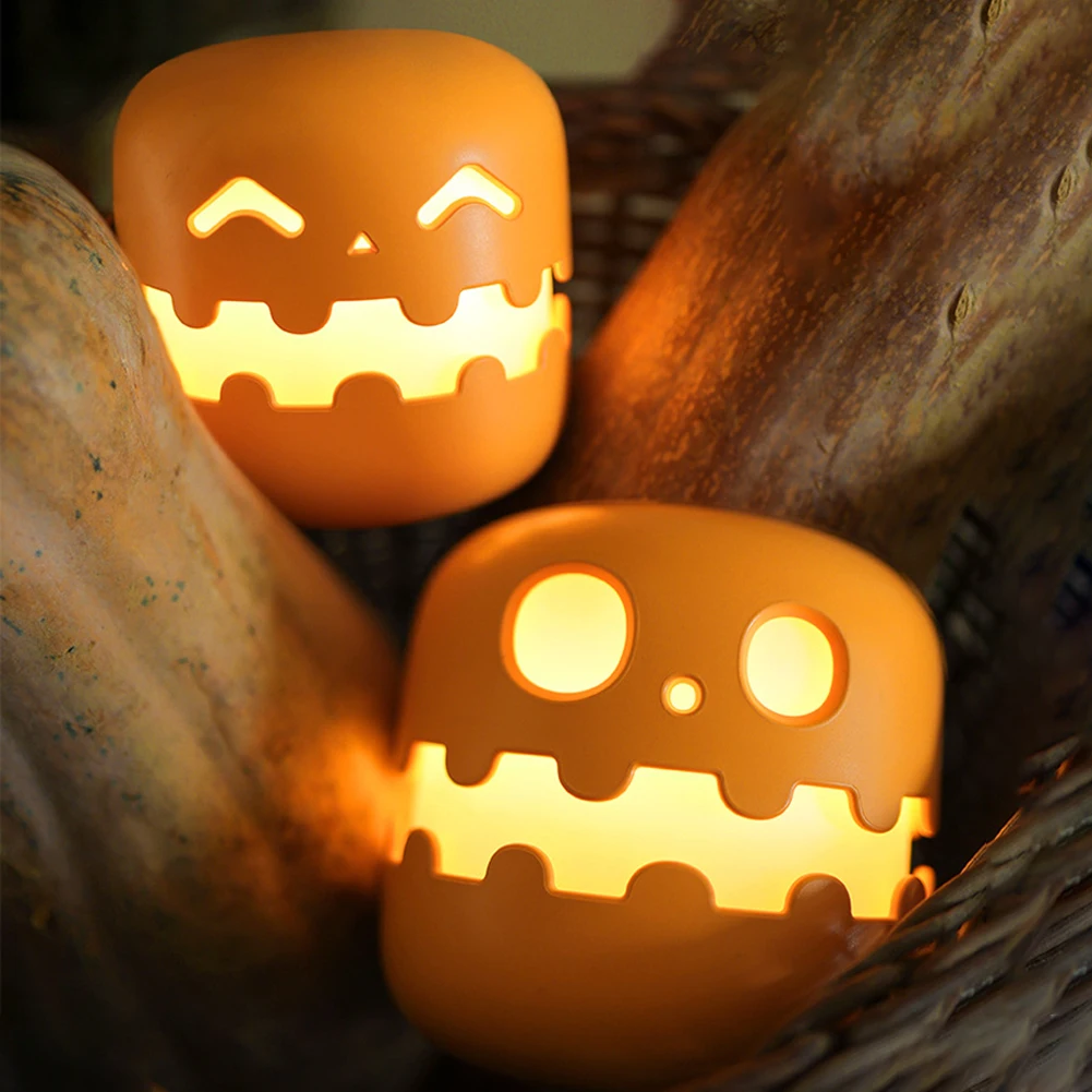 Halloween Pumpkin Table Lamp USB Charging LED Night Light Bedside Lamp Desk Lamp for Home Decor Bedroom