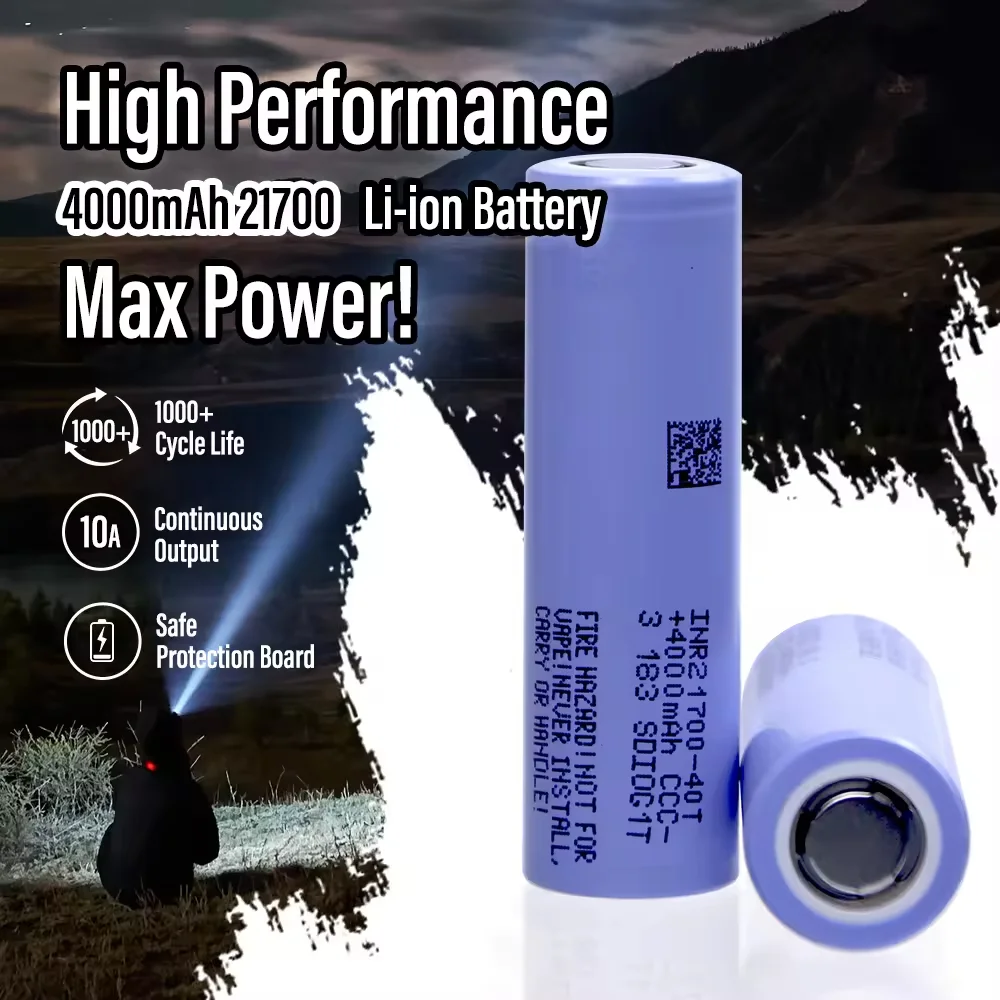 Victpower Original Battery 21700 4.0Ah INR21700-40T 4000mAh 30A 40T 3.7V High Discharge/large Capacity Lithium-ion Battery