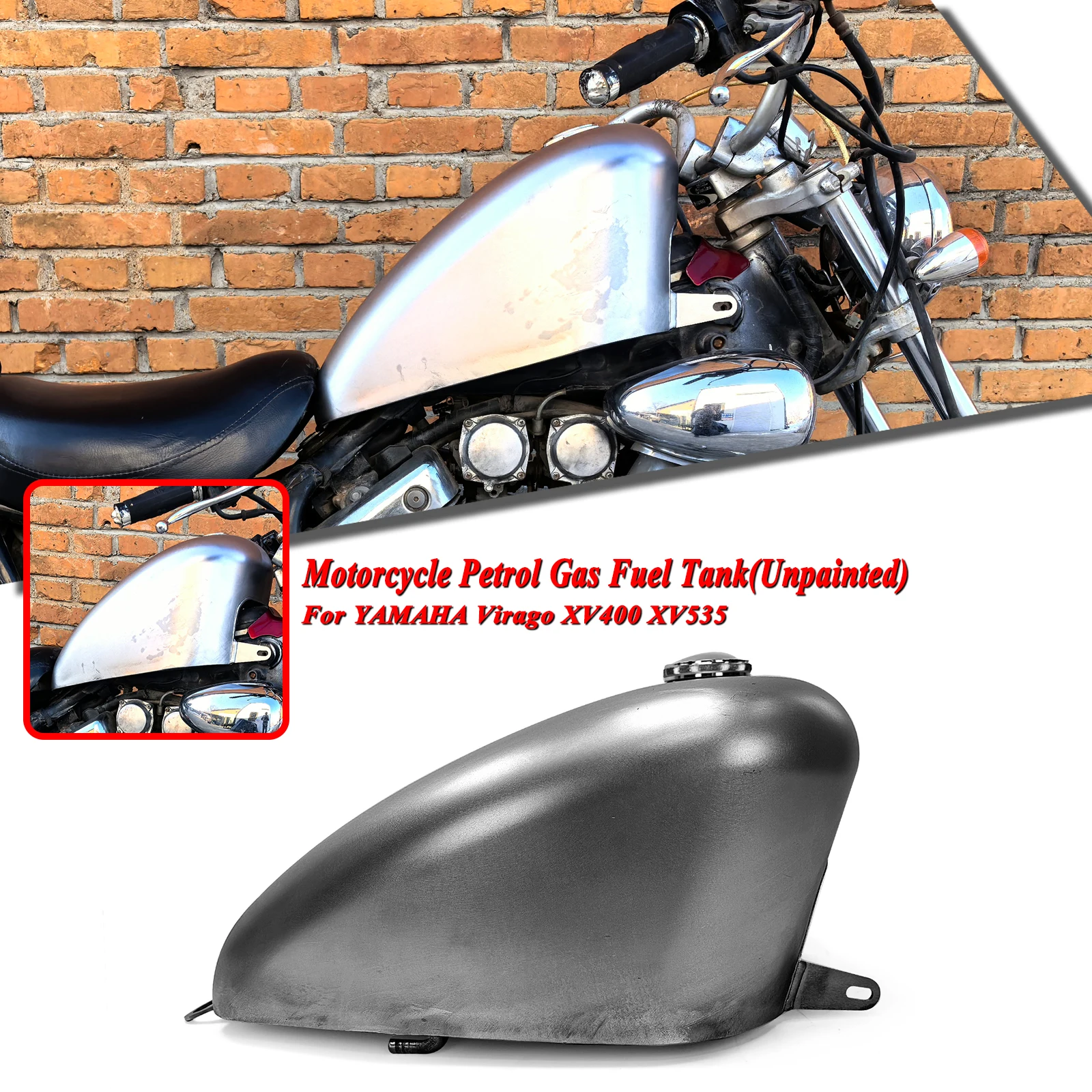 12L Modified Motorcycle Motorbike Petrol Oil Gas Fuel Tank  For YAMAHA Virago XV400 XV535 