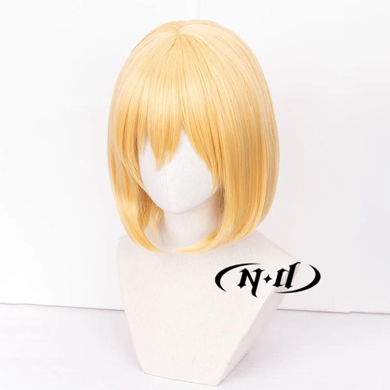 ND عواء Jenkins بيندراجون تأثيري الباروكات أنيمي كوس تأثيري شعر أشقر الباروكات ل كوميك كون كوزر زي موضوع حفلة الاصطناعية