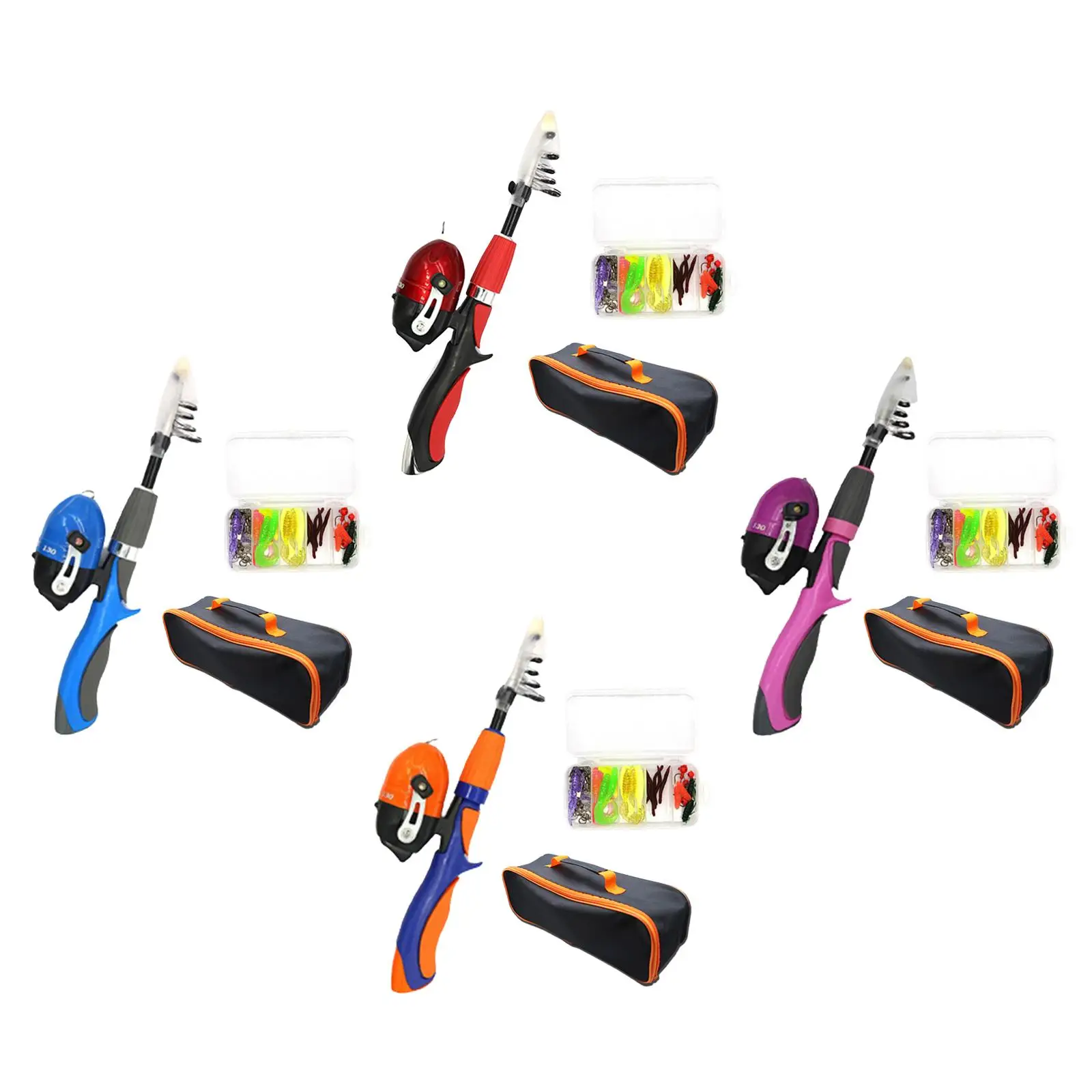 Kids Fishing Rod with Carry Bag Telescopic Fishing Rod and Reel Combo Kits for Outdoor Fishing Youth Boys Girls Birthday Gifts