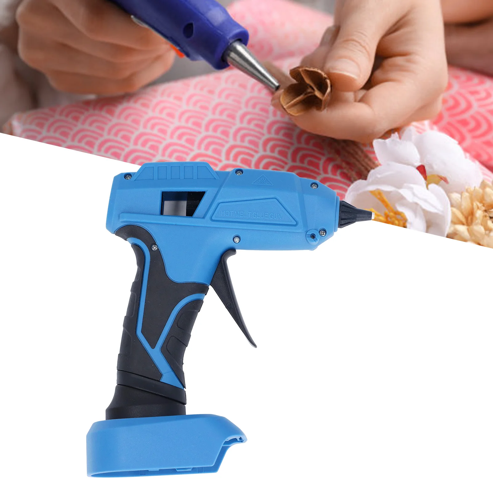 

Пистолет для горячего клея с набором палочек Беспроводной высокотемпературный электрический пистолет мощностью 100 Вт с 5 палочками Инструмент для декора фестиваля своими руками для батареи BL1830B