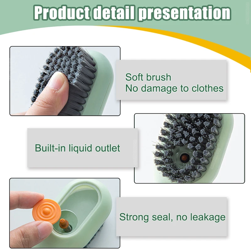 Automatic Shoe Brush Liquid Soap Dispenser Soft Cleaning Brush Household Laundry Cleaning Brush Multifunction Shoe Cleaner