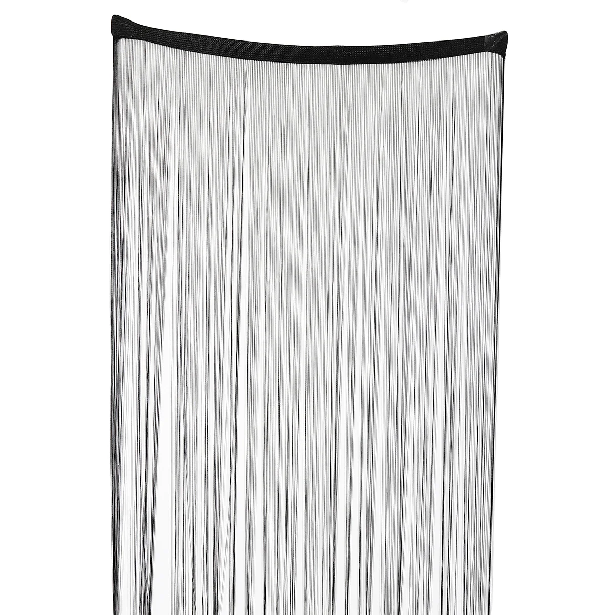 

Tassel String Curtain with Rod Pocket Black 90Cm Width Reusable Lightweight Door Window Decor for Home Restaurant Hospital Party