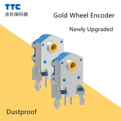 TTC Encoder 7/8/9/10/11/12/13/14/15/16mm Rotary Mouse Scroll Gold Wheel Encoder With 1.74mm Hole Mark,20-40g PC Mouse Dustproof
