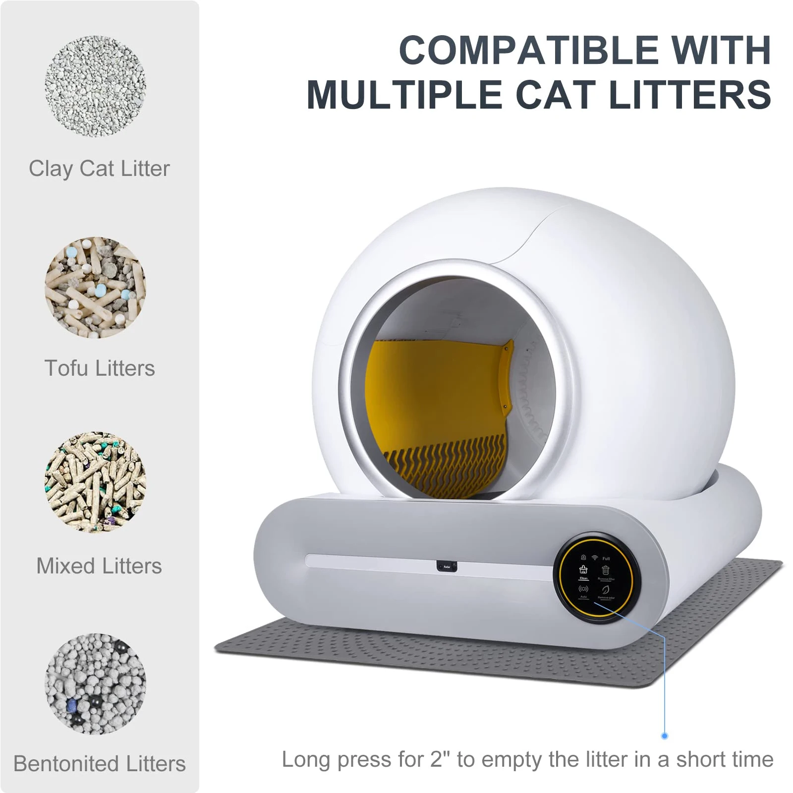 กระบะทรายแมวอัตโนมัติ Petdom Smart Quick Self Cleaning ขนาดใหญ่ ผลิตภัณฑ์ทำความสะอาดสัตว์เลี้ยงอัตโนมัติ ควบคุมผ่านแอพมือถือ