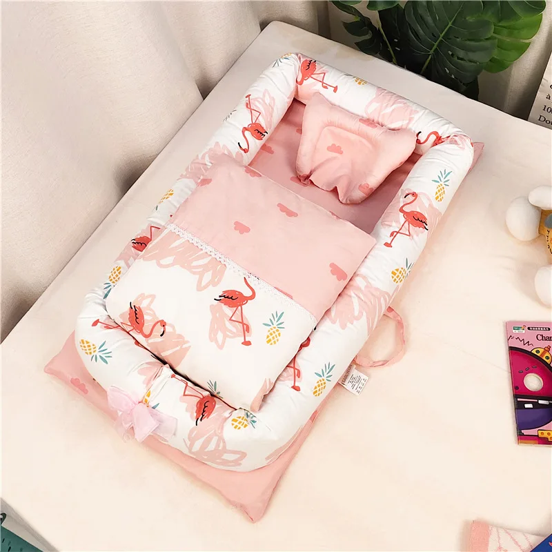 سرير أطفال من الساتان القطني بنسبة 60%، سرير لحديثي الولادة قابل للطي، سرير أطفال بيونيك متعدد الوظائف