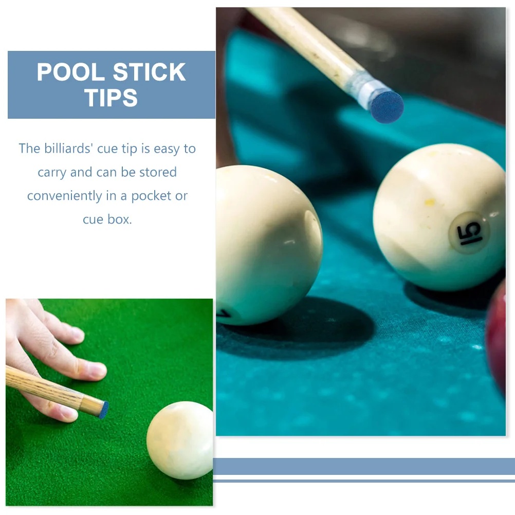 

30 Pcs Stick Billiard Cue Tip Pool Cues Tips Replacement Component Blue