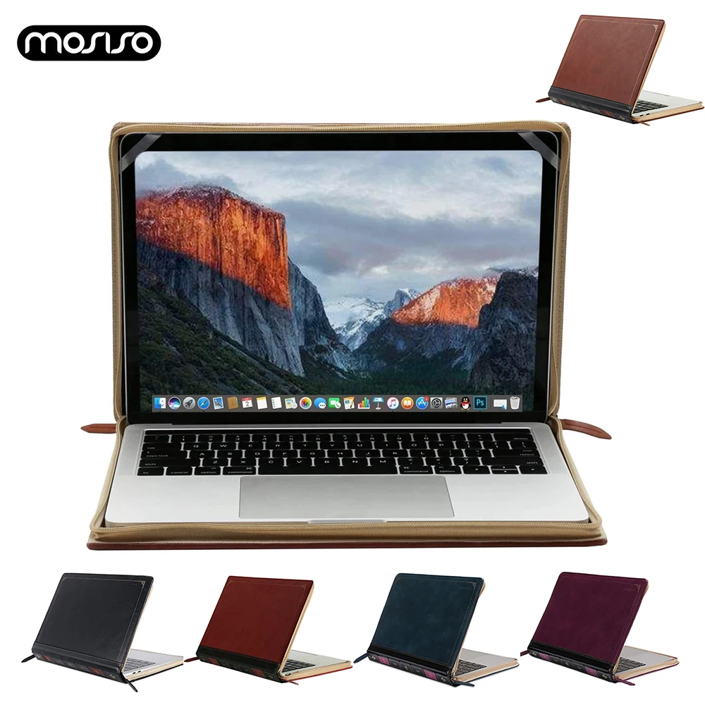 

MOSISO Laptop Sleeve Case for MacBook Air 13 inch A2681 Air 15 Pro 14 Pro16 A3403 A3186 PU Leather Vintage Portfolio Cover Brown