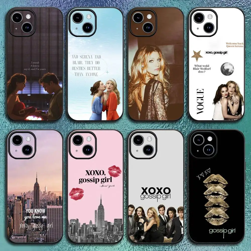 Heiße G-gossip GirlS Handyhülle für iPhone 17 12 13 14 15 16 Pro Max Plus Klassische schwarze Softshell