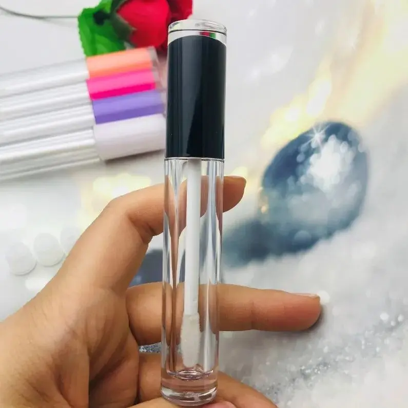 Atacado 5ml tubos vazios de brilho labial garrafa de esmalte labial à prova d'água transparente diy bálsamo labial recipientes de embalagem cosmética