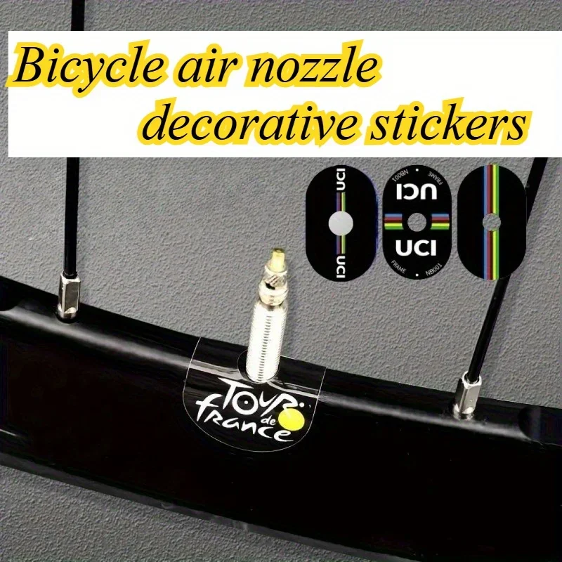 Bicycle Rim Sticker Waterproof Vinyl Decal UCI Cycling Rally Personalized Wheel Tire Valve Stem Ring Colorful Cycling Gift Set