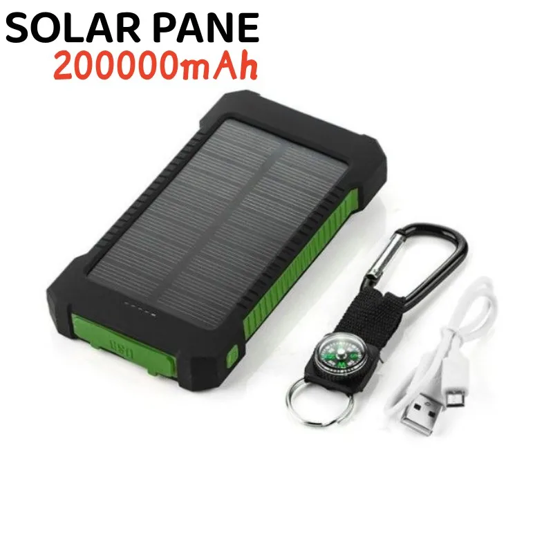 

Multifunctional 200000mAh milliampere waterproof solar power charging bank outdoor emergency fast charging mobile power supply