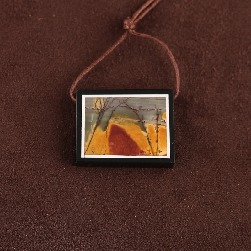 

Натуральный камень, многоцветная яшма Пикассо, Осидиан, кулон из драгоценного камня, бусина 31x24x6 мм, 9,8 г, модные ювелирные изделия, ожерелье, аксессуары