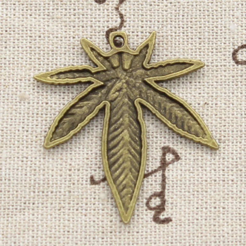 6pcs Charms Maple Leaf 39x34mm Antique Bronze Silver Color Pendants Making DIY Handmade Tibetan Bronze Silver Color Jewelry