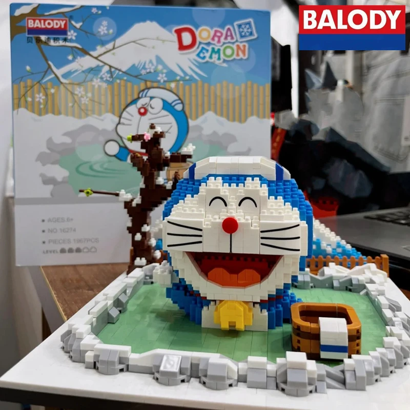 

Подлинные строительные блоки BALODY Doraemon, сложная детская игрушка, сборная модель, украшения, новогодний подарок на день рождения