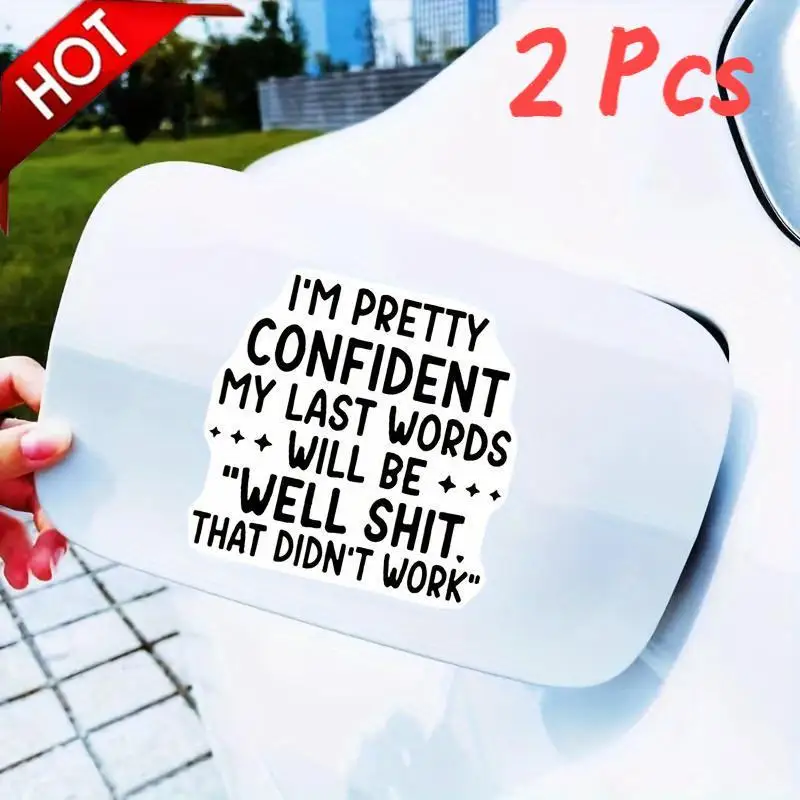 

2Pcs "Well Shit, That Didn't Work" Vinyl Decals - Funny Quote Stickers for Cars & Laptops