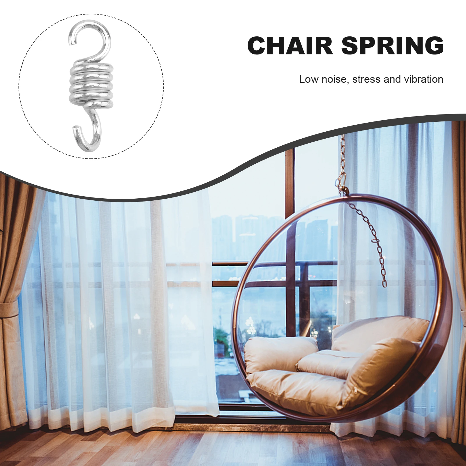 

Heavy Duty Spring for Hammock Chairs Swing Accessories Stainless Steel Long Coil Hanging Plants Punching Bags Secure Clip