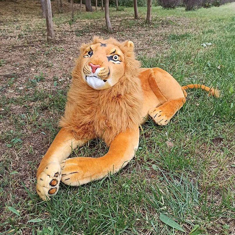 

Simulation Animal About 45cm Lying Lion Plush Toy Soft Doll Kids Toy Birthday Gift B0806