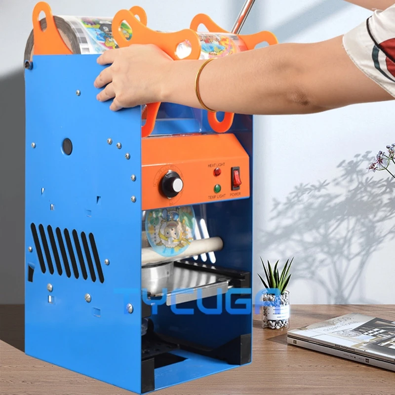 Profesjonalna ręczna zgrzewarka do kubków z technologią grzania do kubków o średnicy 72, 78, 90, 95 mm, do napojów, herbaty bubble tea.