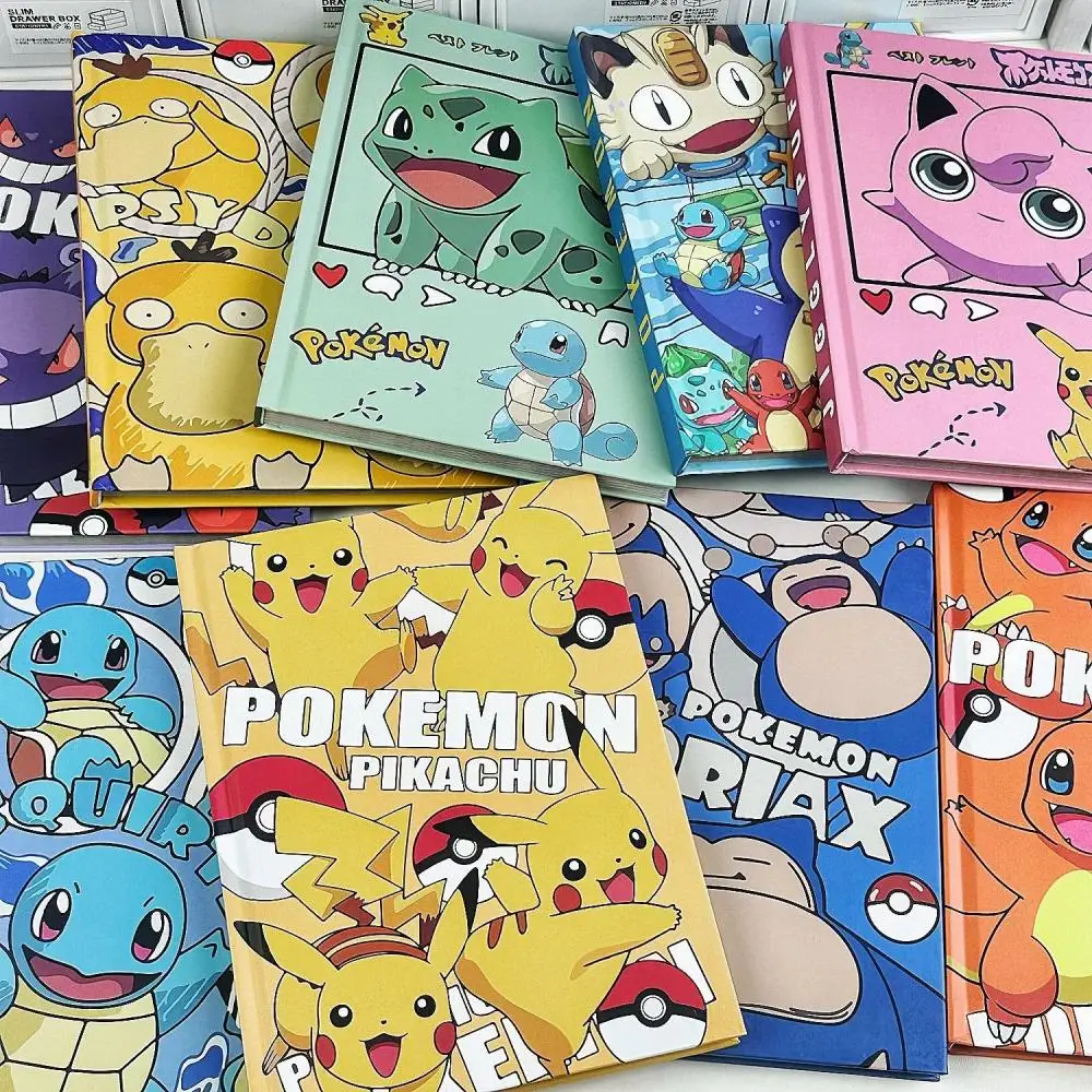 Kawaii Pokemon Anime Pikachu Charmander Bulbasaur Squirtle Cartoon Meisje A5 Hard Cover Full Color Geschilderd Binnen Notebook