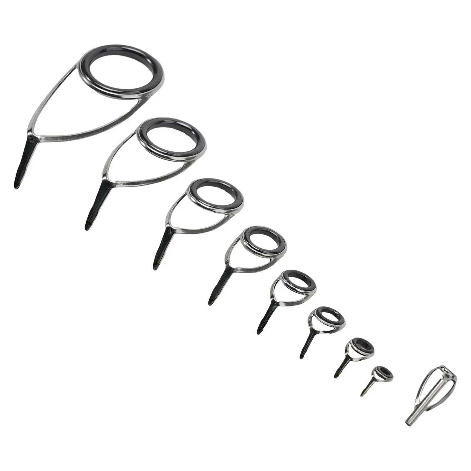 Replacement Fishing Rod Top Rings Tip Eye Guide Repair Building Stainless Kits Set Fishing Gears Ceramic Eye Ring Repair Parts