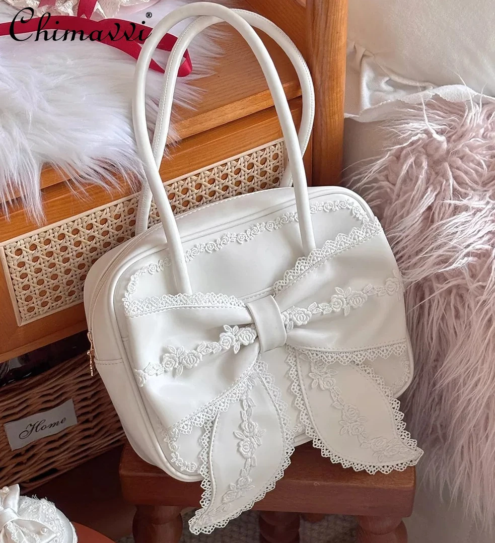 

Original Japanese Fashion Retro Lolita Bag Sweet Girl Lace Handbag Princess Cute Bow Ladies Elegant Versatile Shoulder Bag