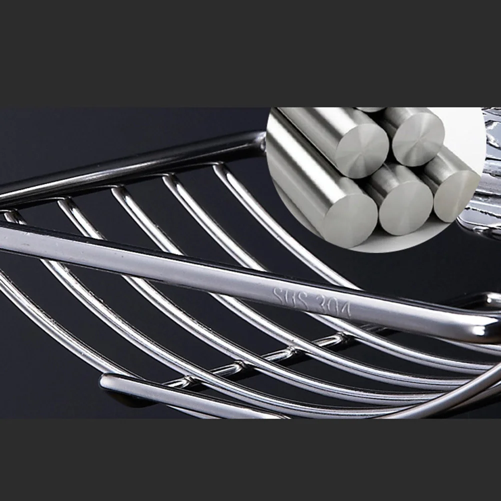 

Stainless Steel Soap Dish Holder Silver Wall Mounted Soap Tray For Bathroom Shower Storage Corrosion Resistant Simple